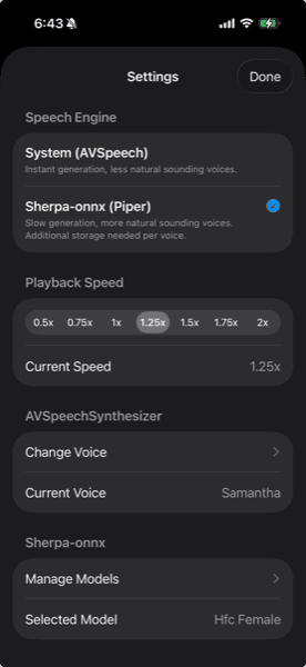 Voice Settings